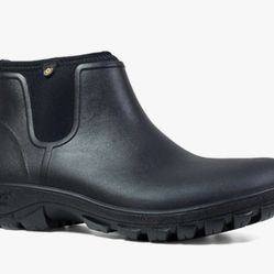 BOGS Mens SZ 10 Sauvie Slip On Insulated Waterproof Rain Boot Black - 72208