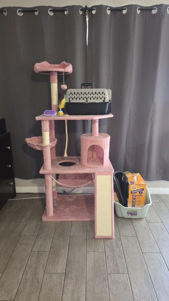 Cat Tree Tower, Kennel, Litter Box,  Matt, Brush...