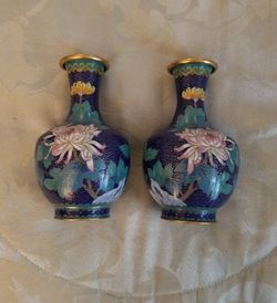 Vintage Cloisonné Vases (set of 2)