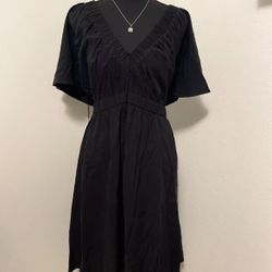 Women's Flutter Short Sleeve Sundress - Ava & Viv XXL Black NWOT