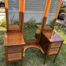 Burl Wood Vanity Antique