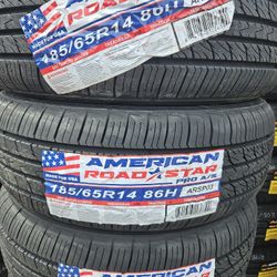 185-65-14 !!! AMERICAN ROADSTAR A/S !!! $230 LAS 4 LLANTAS MONTADAS Y BALANCEO INCLUIDO 👌