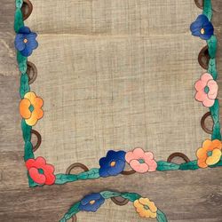 placemat mats cutwork floral artwork