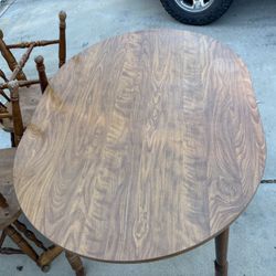  Vintage Spindle Wooden Table And Chairs