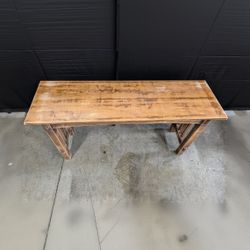 Rustic Wood Craftsman Style Console Table