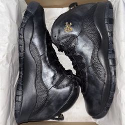 New Mens Size 10.5 Jordan 10 Retro NYC 2016 Black/metallic Gold 310805-012