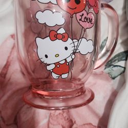Hello Kitty Valentines Edition PINK Glass Mug