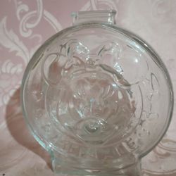 Disney Mickey And Minnie Glass Piggy Bank 