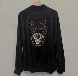 Saint Laurent 2016 Palladium Tiger "Teddy" Bomber Jacket M