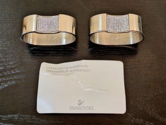 SWAROVSKI AMBIRAY CRYSTAL NAPKIN RINGS SET OF 2 - NEW - AUTHENTIC