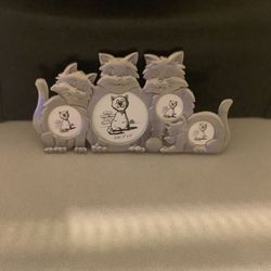 Pewter Finish Cat Collage Photo Frame