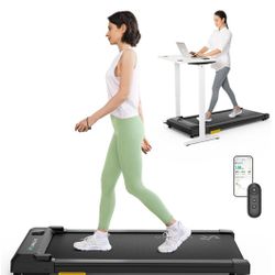 UREVO Spacewalk E1L Smart Walking Pad, Compact Under Desk Treadmill with Double Shock Absorption, Quiet Operation, Workout APP with Track Insights
