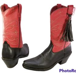 ARIAT 13660 WOMEN WESTERN COWGIRL TASSEL FRINGES BALCK RED LEATHER BOOTS SIZE 7B
* Price Is Firm