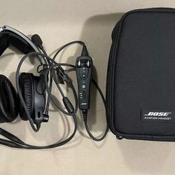 Bose A20 Aviation Headset with Bluetooth & Dual Plug Cable Black