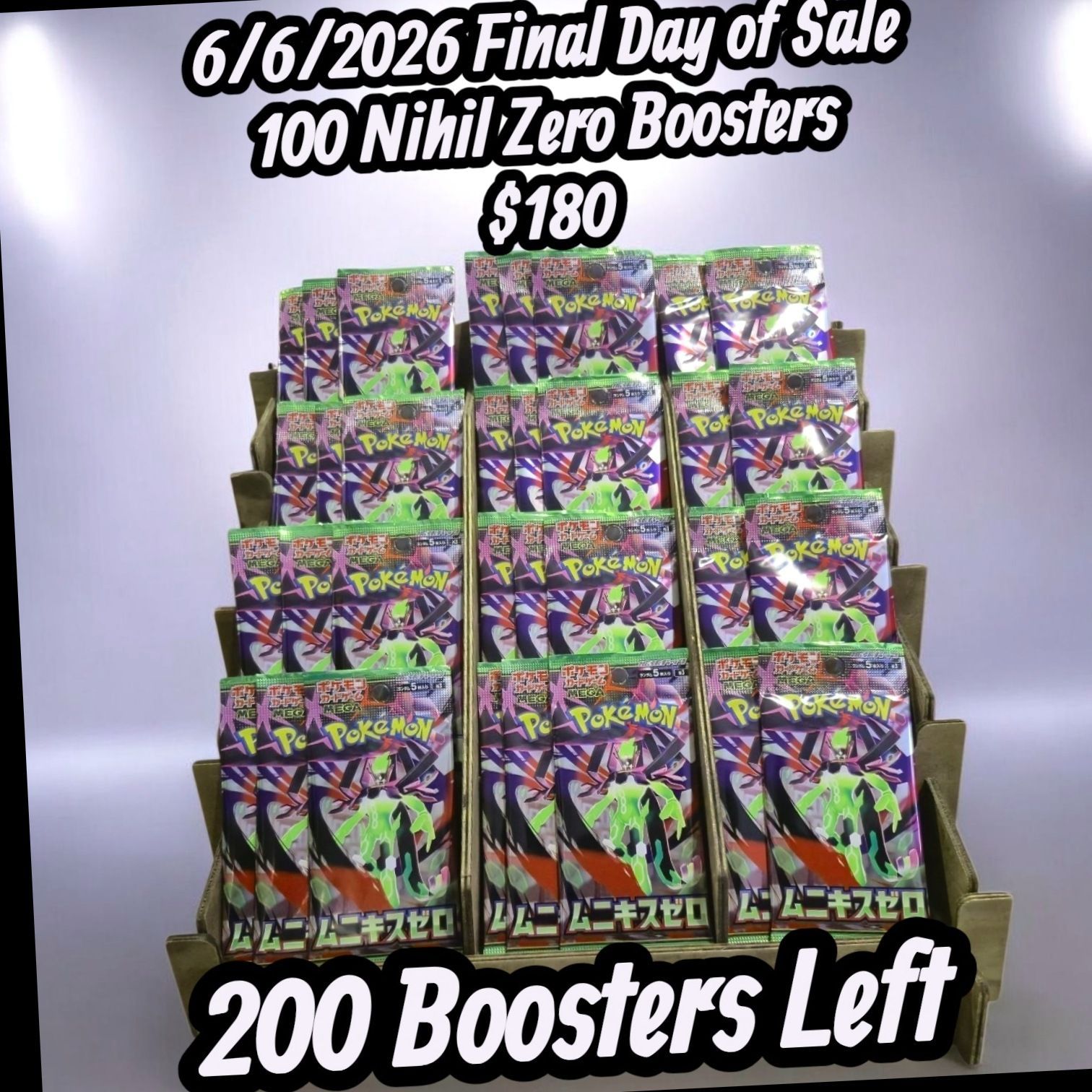 100 Packs! Japanese Pokemon Nihil Zero M3 Sealed Booster Lot - Bulk Deal