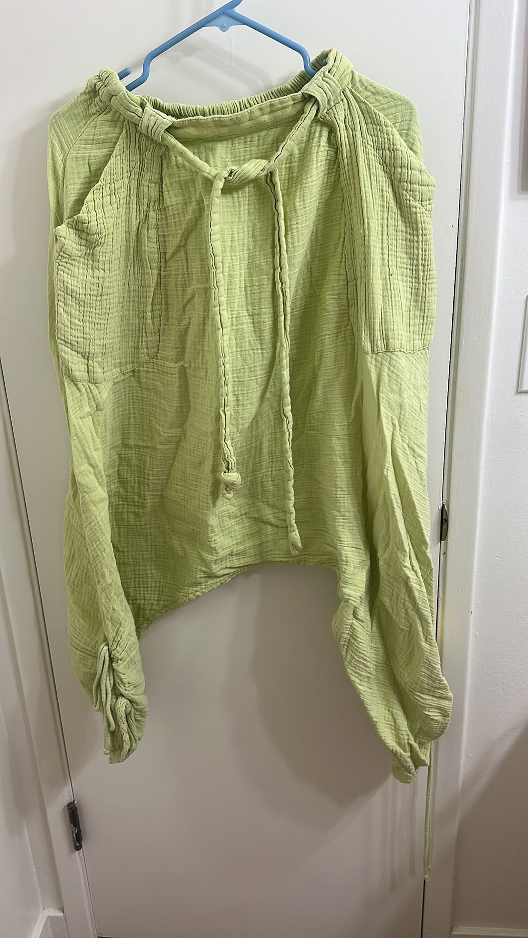 FREE PEOPLE PANTS BOHEMIAN STYLE PANTS LIGHT GREEN XS