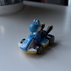 Light-Blue Yoshi in Standard Kart Mario Kart Hot Wheels Diecast Car Loose