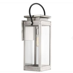 Progress Lighting Union Square Collection 1-Light Stainless Steel Outdoor Large Wall Lantern Light Wall Sconce 
