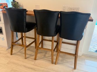 Taking offers-Set of 3 Brown Leather Bar Stools
