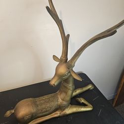 Large brass deer