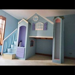 Child's Loft Bed Handmade One Of A Kind Heavy