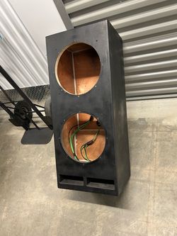 Subwoofer box 12” wires and terminals black bedliner paint