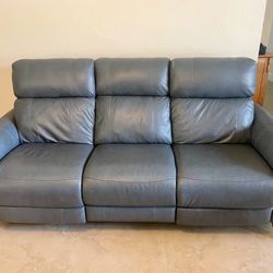 Leather Recliner Sofa With USB Phone Charger