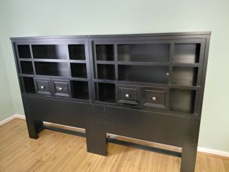 Black Bookcase Headboard - Full