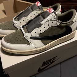 travis scott jordan 1 low medium olives size 12