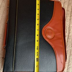 Vintage Ultimate style agenda Black Tan Portfolio Binder