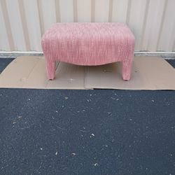 Nice Maroon And White Ottoman Very Clean Like New, 22" X 29" Display Model 