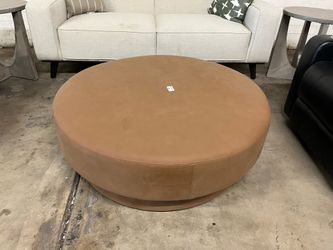 Brown Leather  Ottoman