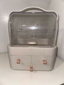 Makeup Organizer with Clear Lid and Drawers