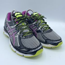 Asics Gel GT-2000 Womens Running Shoes Purple Green Gray Mesh T3P8N Size 9