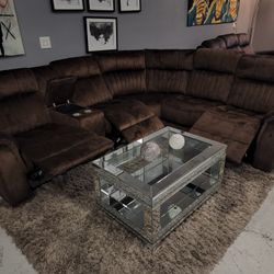 3 Recliners Soft  Brown Sectional 