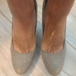 Fioni Night Metallica Silver High Heel Shoes Size 11