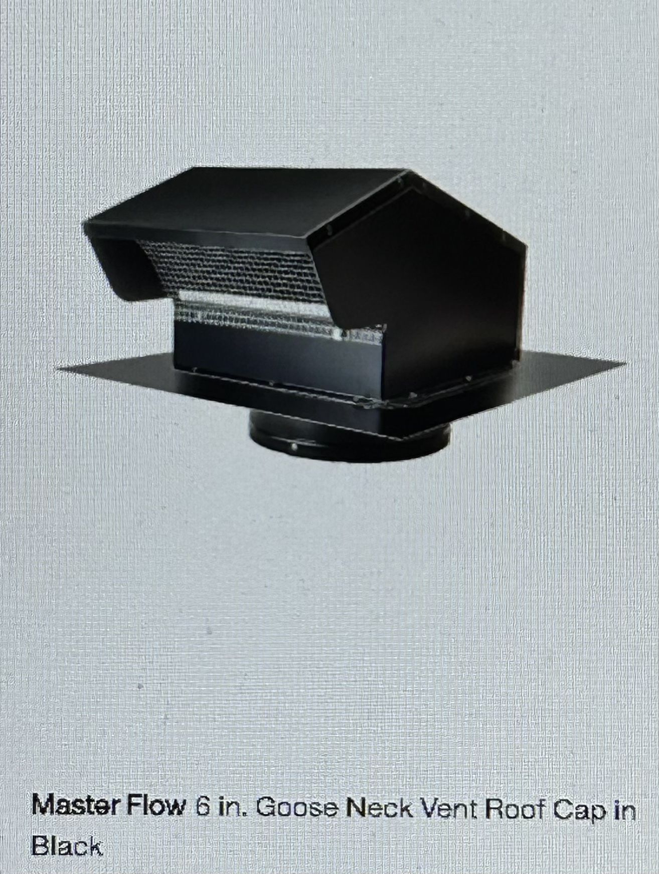 6 In. Goose Neck Vent Roof Cap In Black
