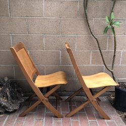 Pair Vintage Wooden Folding Chairs Los Angeles Miller & Co