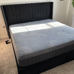 Black Velvet Bed Frame 