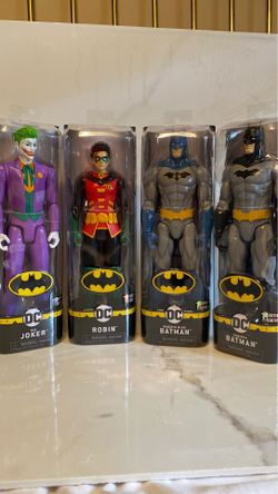 DC Collectibles, 2 Batman’s, the Joker, and Robin.