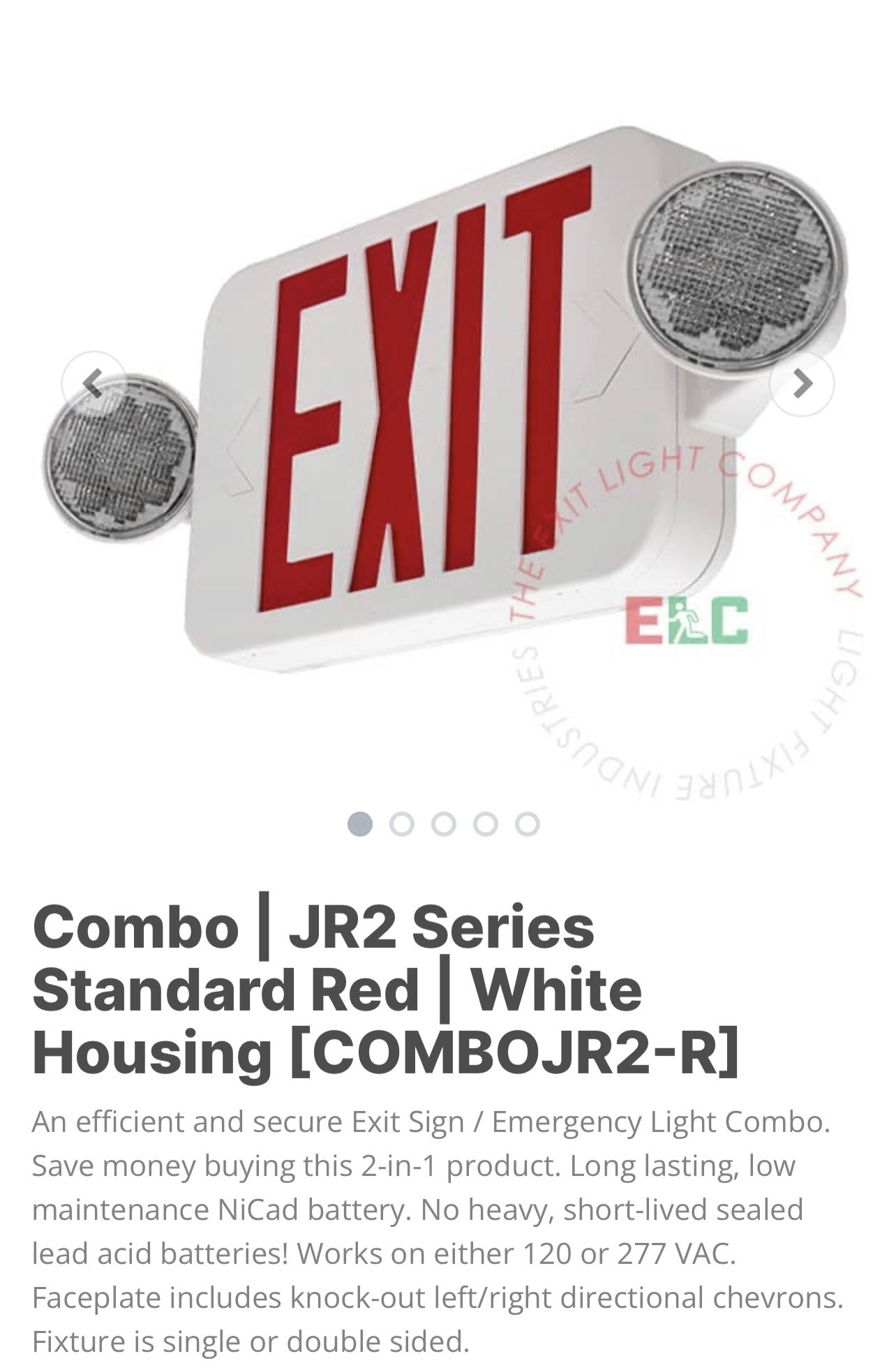 Compact LED Exit Light Combo
