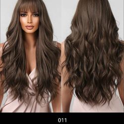 Brown wavy long wig
