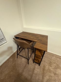 L-Shaped Wood Desk