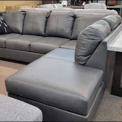 $49 Down Payment Ashley Leather Sectional Sofa  Valderno 