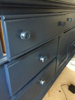 Dresser with mirror and desk