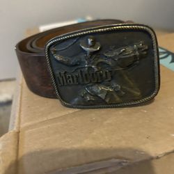 Vintage Marlboro Belt And Buckle 