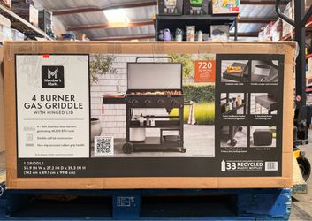 Member's Mark 4 Burner Gas Griddle with Hinged Lid Brand New in Box