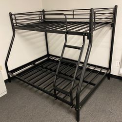 Twin Bed, Full Bed, Twin Full Bunkbed, Sturdy , Black 