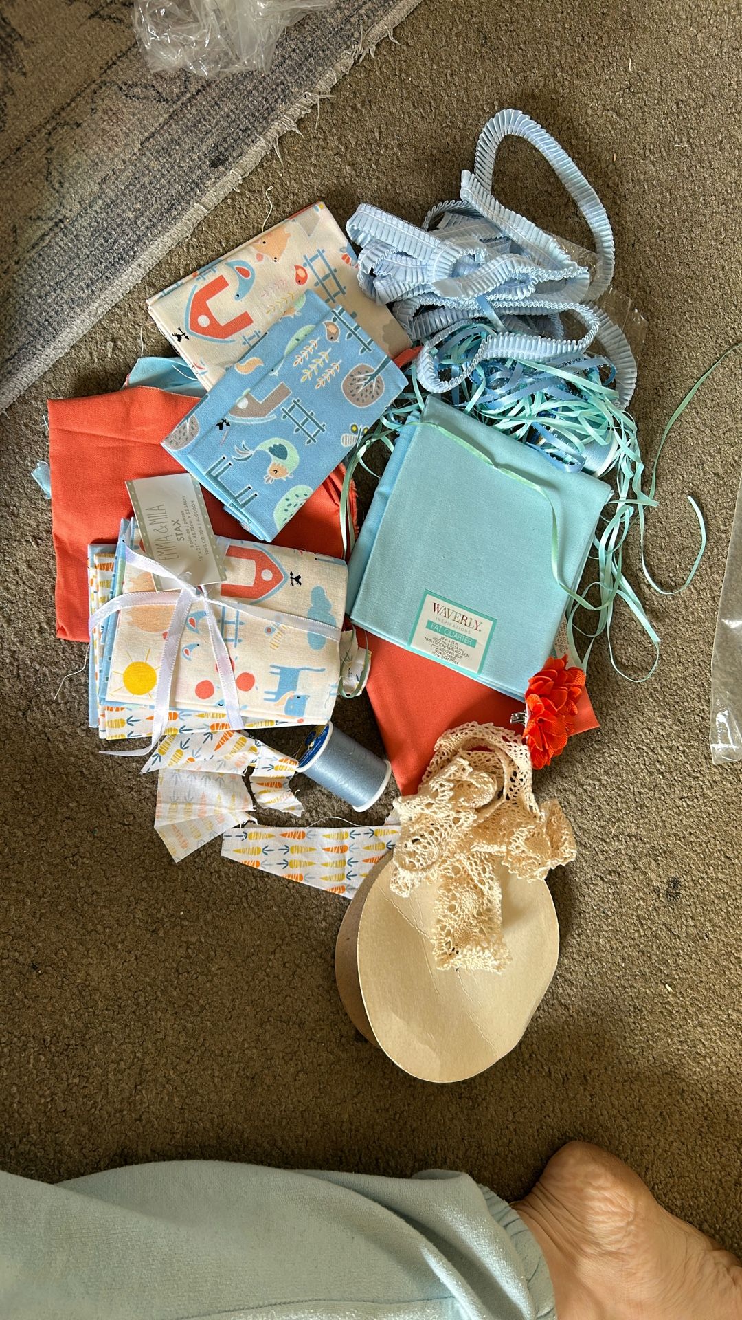 Fabric, Ribbon, Thread, Trim