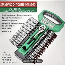 1/4 inches Ratchet Wrench Socket Set 